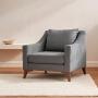 SILLÓN FIJO 1 PERSONA LANSON TAPIZ IMPORTADO GRIS OSCURO