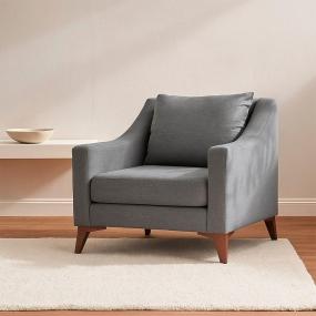 SILLÓN FIJO 1 PERSONA LANSON TAPIZ IMPORTADO GRIS OSCURO