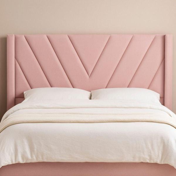 CABECERA QUEEN SIZE AURORA TAPIZADA ROSA CONTEMPORÁNEA PARA RECÁMARA