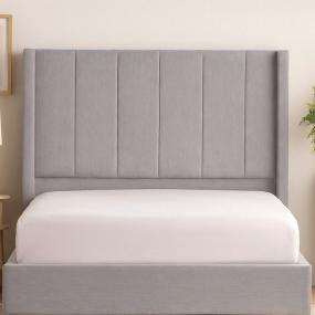 CABECERA KING SIZE NIZZA TAPIZADA PLATA CONTEMPORÁNEA PARA RECÁMARA