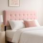 CABECERA QUEEN SIZE BILBAO TAPIZADA ROSA CAPITONADA AJUSTABLE PARA RECÁMARA