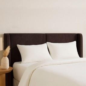 CABECERA QUEEN SIZE MILAN TAPIZADA CHOCOLATE MINIMALISTA PARA RECÁMARA