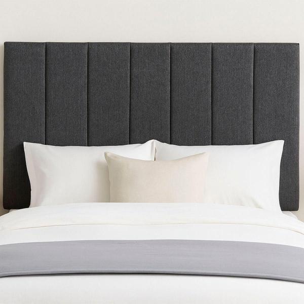 CABECERA KING SIZE ARGOS TAPIZADA GRIS CARBÓN DE GAJOS AJUSTABLE PARA RECÁMARA
