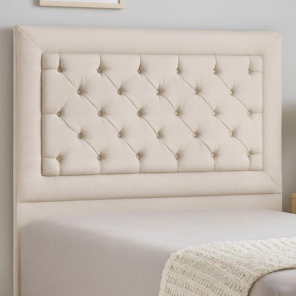 CABECERA KING SIZE MARY TAPIZADA BEIGE CAPITONADA PARA RECÁMARA