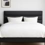 CABECERA KING SIZE LONDRES VINIPIEL NEGRO TAPIZADA AJUSTABLE PARA RECÁMARA