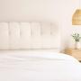 CABECERA KING SIZE NUBE TAPIZADA BEIGE MINIMALISTA ENSAMBLADA PARA RECÁMARA