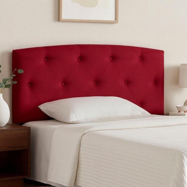 CABECERA KING SIZE SIGMA TAPIZADA ROJA CAPITONADA AJUSTABLE PARA RECÁMARA