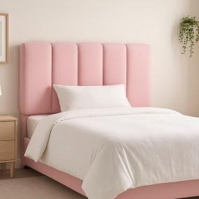 CABECERA KING SIZE KAMI TAPIZADA ROSA MINIMALISTA PARA RECÁMARA