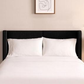 CABECERA KING SIZE MILAN TAPIZADA NEGRO MINIMALISTA PARA RECÁMARA