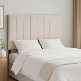 CABECERA KING SIZE ARGOS TAPIZADA BEIGE DE GAJOS VERTICALES AJUSTABLE PARA RECÁMARA