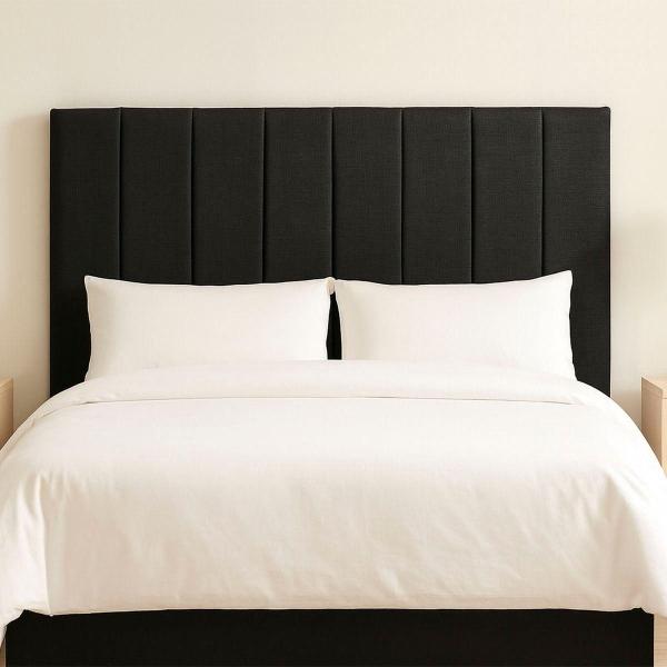 CABECERA KING SIZE ARGOS TAPIZADA NEGRO TRANSICIONAL AJUSTABLE PARA RECÁMARA