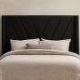 CABECERA KING SIZE AURORA TAPIZADA NEGRO CONTEMPORÁNEA GEOMÉTRICA PARA RECÁMARA