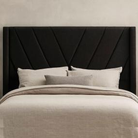 CABECERA KING SIZE AURORA TAPIZADA NEGRO CONTEMPORÁNEA GEOMÉTRICA PARA RECÁMARA
