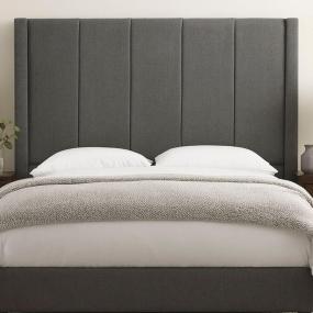 CABECERA INDIVIDUAL NIZZA TAPIZADA GRIS CONTEMPORÁNEA CON SOPORTE PARA RECÁMARA