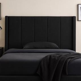 CABECERA INDIVIDUAL NIZZA TAPIZADA NEGRO CONTEMPORÁNEA PARA RECÁMARA