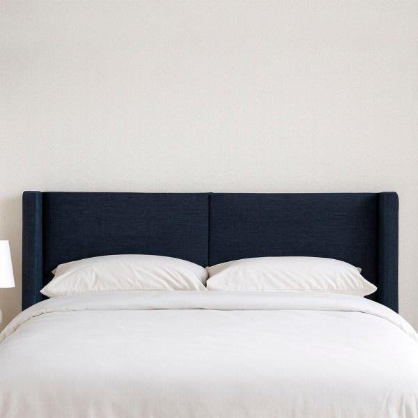 CABECERA KING SIZE MILAN TAPIZADA AZUL MINIMALISTA ENSAMBLADA PARA RECÁMARA