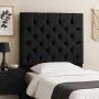 CABECERA QUEEN SIZE CAPRI TAPIZADA NEGRO CONTEMPORÁNEA CAPITONADA PARA RECÁMARA