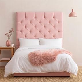 CABECERA INDIVIDUAL CAPRI TAPIZADA ROSA CONTEMPORÁNEA CAPITONADA PARA RECÁMARA