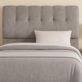 CABECERA QUEEN SIZE NUBE TAPIZADA GRIS OSCURO MINIMALISTA ENSAMBLADA PARA RECÁMARA