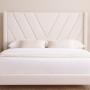 CABECERA INDIVIDUAL AURORA TAPIZADA BEIGE GEOMÉTRICA CONTEMPORÁNEA PARA RECÁMARA