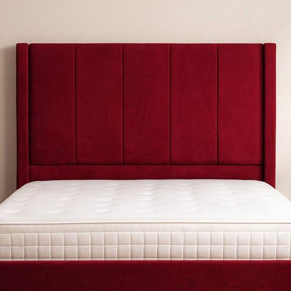 CABECERA KING SIZE NIZZA TAPIZADA ROJA CONTEMPORÁNEA ENSAMBLADA PARA RECÁMARA