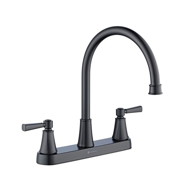 LLAVE PARA COCINA MELINA DE 8” 2 MANERALES ACABADO NEGRO MATE