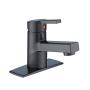 LLAVE PARA LAVABO PRISTINA DE 4” 1 MANERAL PLÁSTICO COLOR NEGRO