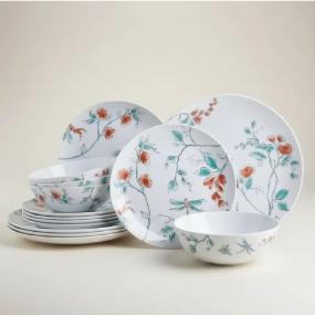 Vajilla estampado Libelula 12 piezas Melamina Martha Stewart