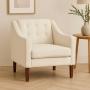 SILLÓN FIJO 1 PERSONA MILTON TAPIZ IMPORTADO CREMA