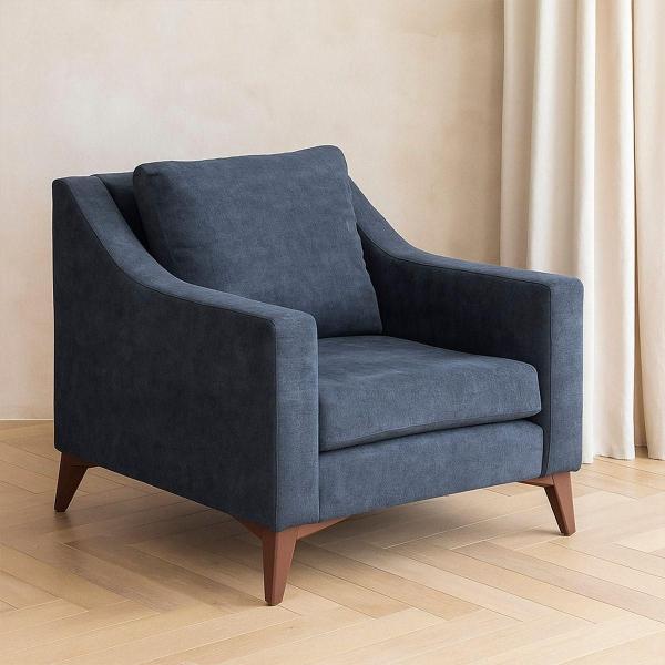 SILLÓN FIJO 1 PERSONA LANSON TAPIZ IMPORTADO AZUL