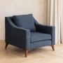 SILLÓN FIJO 1 PERSONA LANSON TAPIZ IMPORTADO AZUL