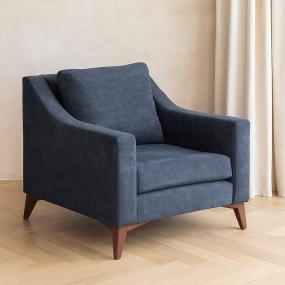 SILLÓN FIJO 1 PERSONA LANSON TAPIZ IMPORTADO AZUL