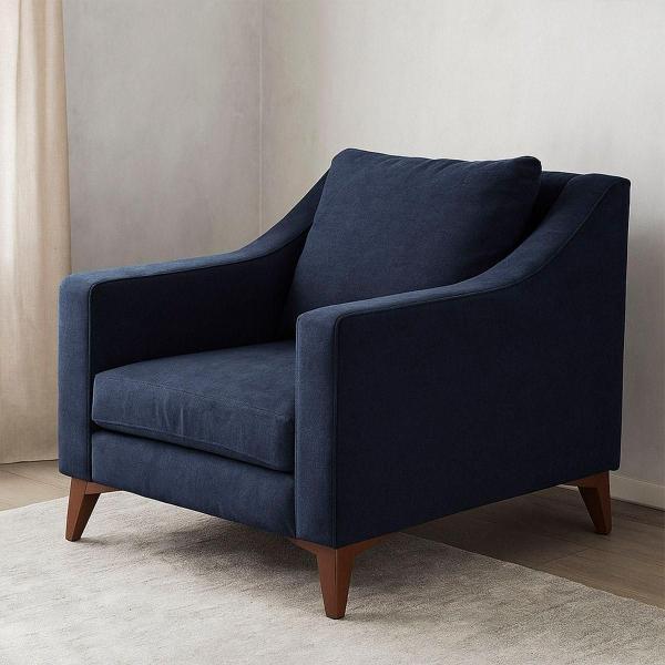 SILLÓN FIJO 1 PERSONA LANSON TELA AZUL