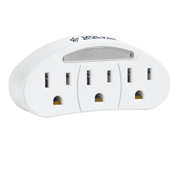 VOLTIS ELECTRIC MULTICONTACTO DE PARED CON 3 CONTACTOS Y LUZ INDICADORA
