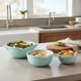 Set De 3 Tazones Cerámica Azul Martha Stewart - azul turquesa