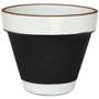 MACETA DE CERÁMICA REDONDA CHICA BLANCO Y NEGRO 15 CM PARA INTERIOR Y EXTERIOR