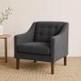 SILLÓN FIJO 1 PERSONA MILTON TELA GRIS OSCURO