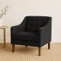 SILLÓN INDIVIDUAL 1 PERSONA MILTON TAPIZ IMPORTADO NEGRO