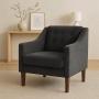 SILLÓN FIJO 1 PERSONA MILTON TELA GRIS CARBÓN