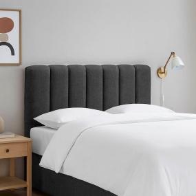 CABECERA KING SIZE KAMI TAPIZADA GRIS MINIMALISTA PARA RECÁMARA