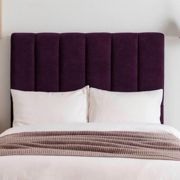 CABECERA MATRIMONIAL KAMI TAPIZADA MORADO MINIMALISTA PARA RECÁMARA