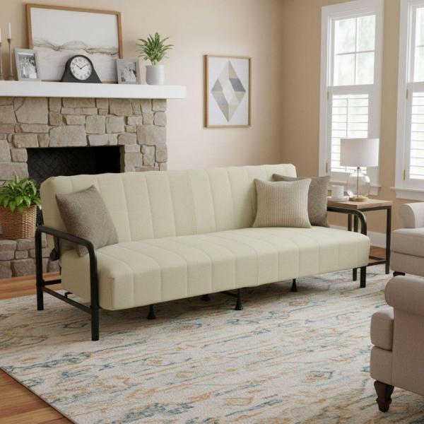 SOFÁ CAMA MULTIFUNCIÓN CLICKO RECLINABLE TELA 200 X 63-108 X 51-82.5 CM BEIGE SIN COJINES