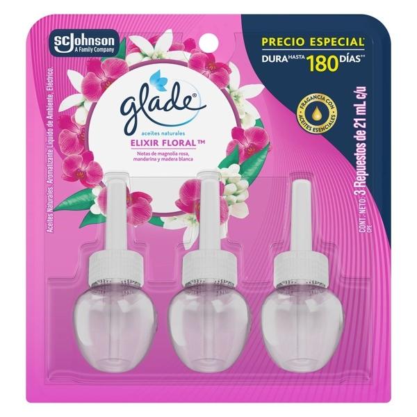 GLADE AROMATIZANTE REPUESTO 3 PACK ELIXIR FLORAL 63ML