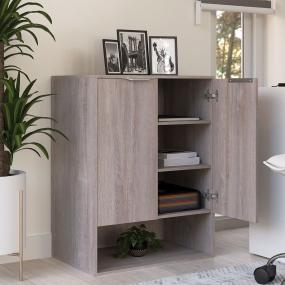 ORGANIZADOR MULTIUSOS 3 ENTREPAÑOS CON PUERTA ENCINO CENIZO 85X60X40CM