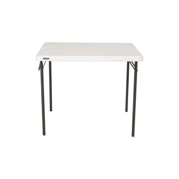 MESA PLEGABLE CUADRADA DE JARDÍN 94 CM POLIETILENO BLANCO