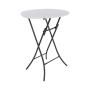 MESA PLEGABLE REDONDA DE JARDÍN 83 CM POLIETILENO BLANCO