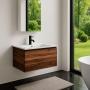 MUEBLE PARA BAÑO BUNA TZALAM CON LAVABO BLANCO, LLAVE NEGRA Y DESAGÜES LISTO PARA INSTALAR