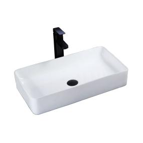 LAVABO PARA BAÑO BLANCO 61 X 35 X 10 CM CON LLAVE CONTRA Y CÉSPOL