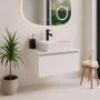 MUEBLE PARA BAÑO ASTRA BLANCO PLATZ CON LAVABO BLANCO, LLAVE NEGRA Y DESAGÜES LISTO PARA INSTALAR