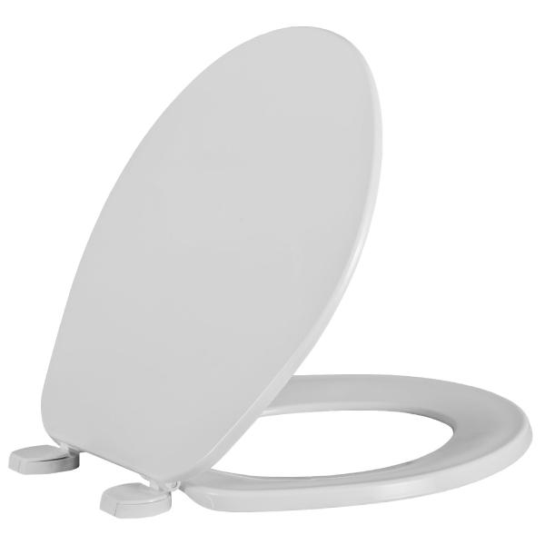 ASIENTO PARA BAÑO REDONDO PLÁSTICO BLANCO FRENTE CERRADO